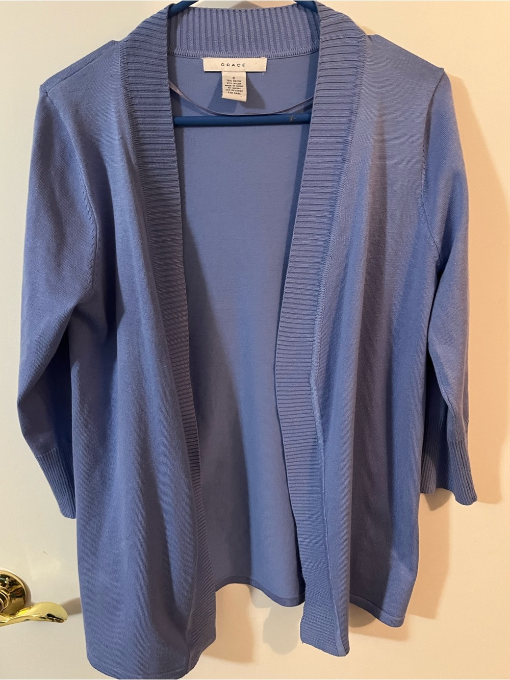 Grace Dusty Blue Open-Front Cardigan Small